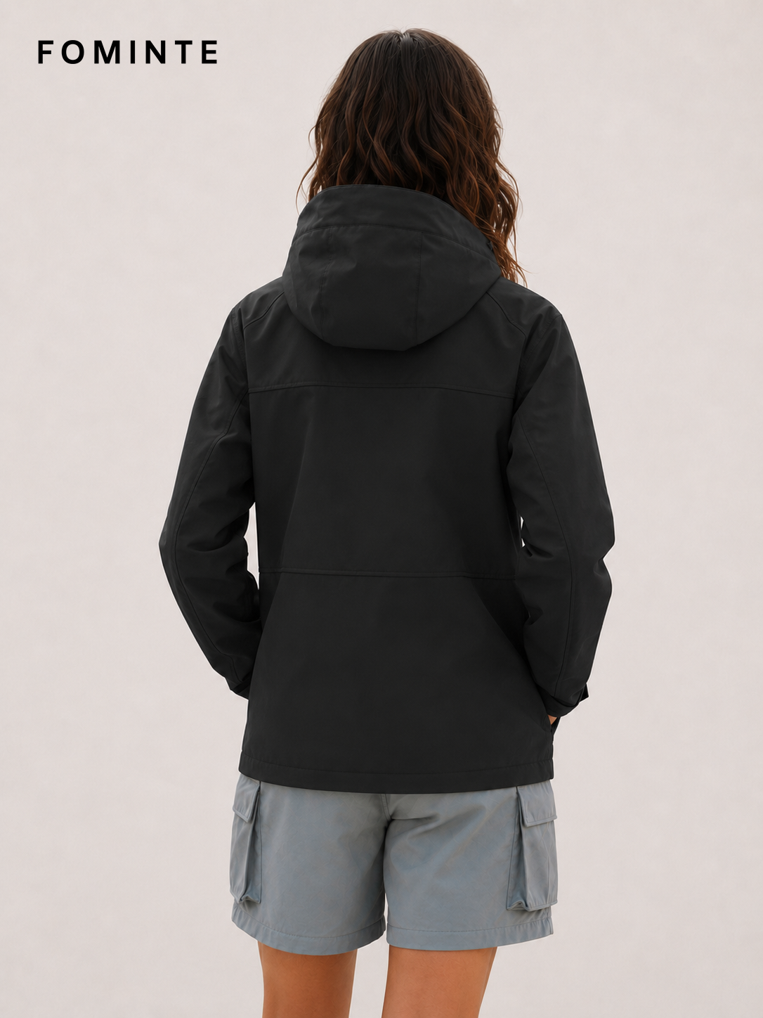 Black Women's Hooded Softshell Jacket Wholesale Custom Outerwear - FM0801000431-3