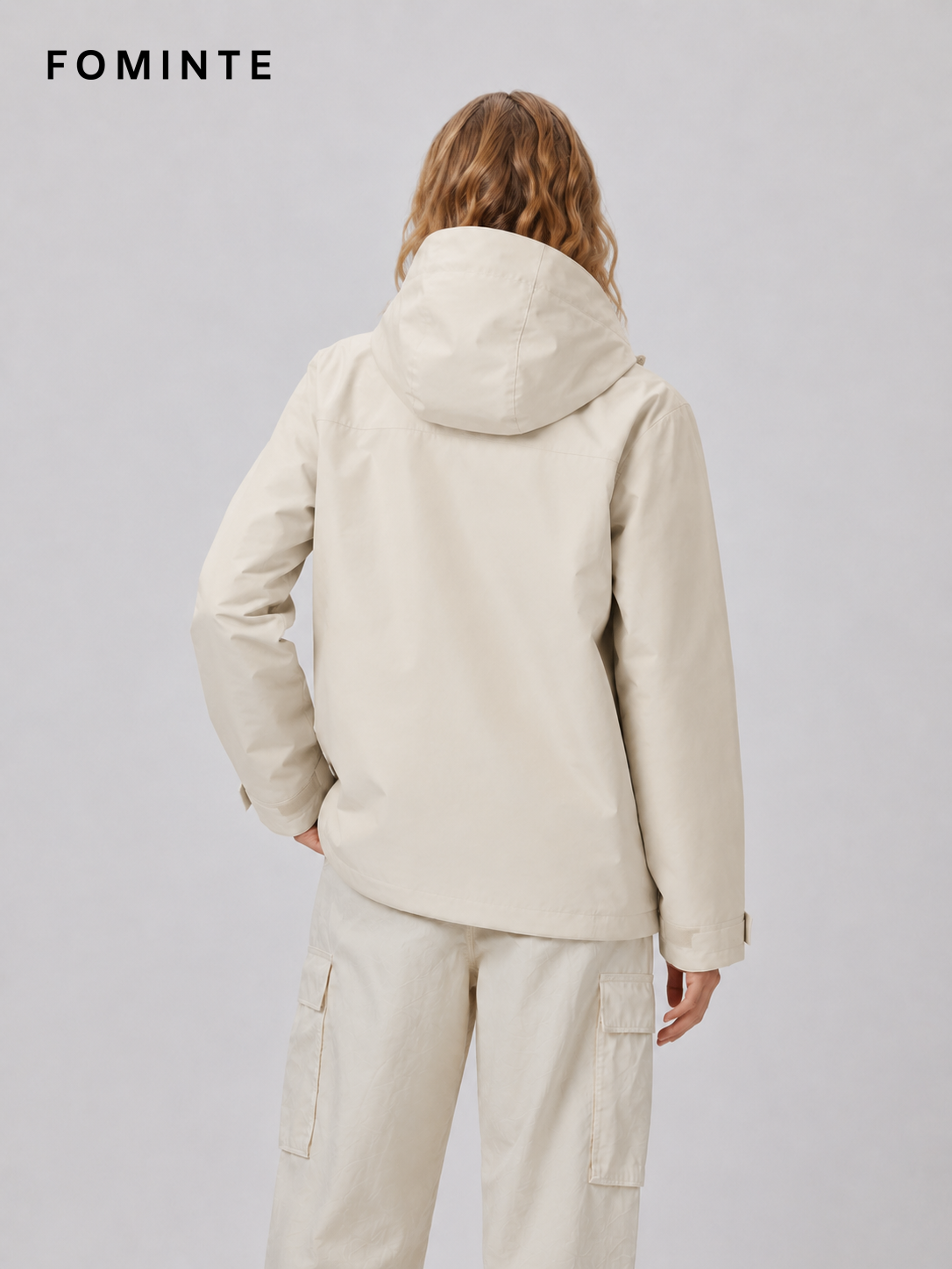 Cream Women's Hooded Softshell Jacket Wholesale Custom Outerwear - FM0802000432-1