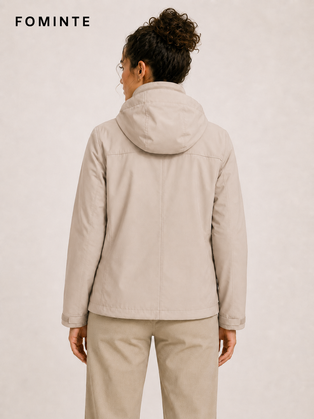 Mist Beige Men's Hooded Softshell Jacket Wholesale Custom Outerwear - FM0802000441-4