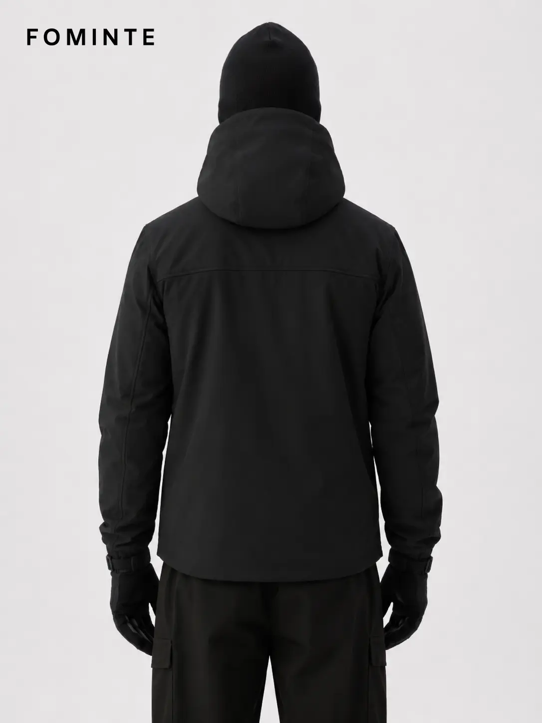 Men's Black Hooded Softshell Hiking Jacket
