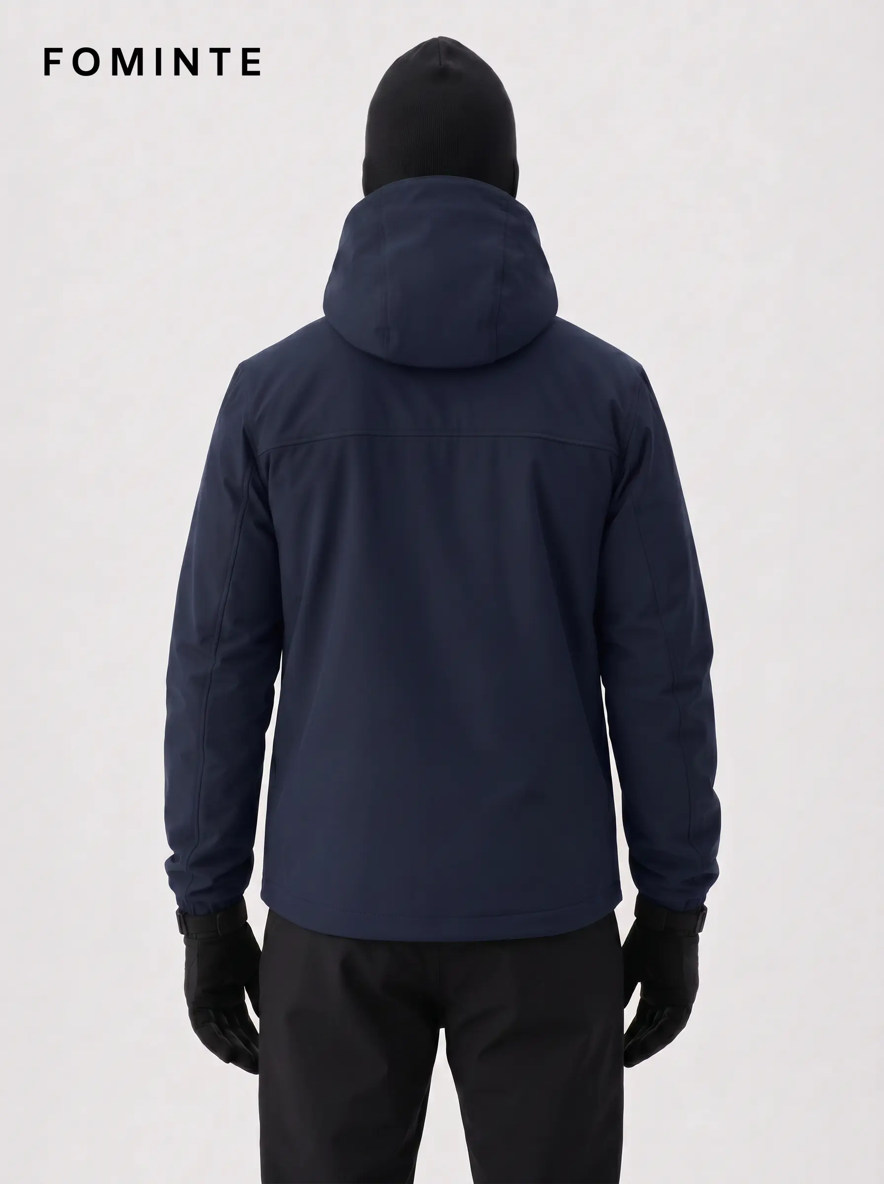 Men's Navy Hooded Softshell Hiking Jacket