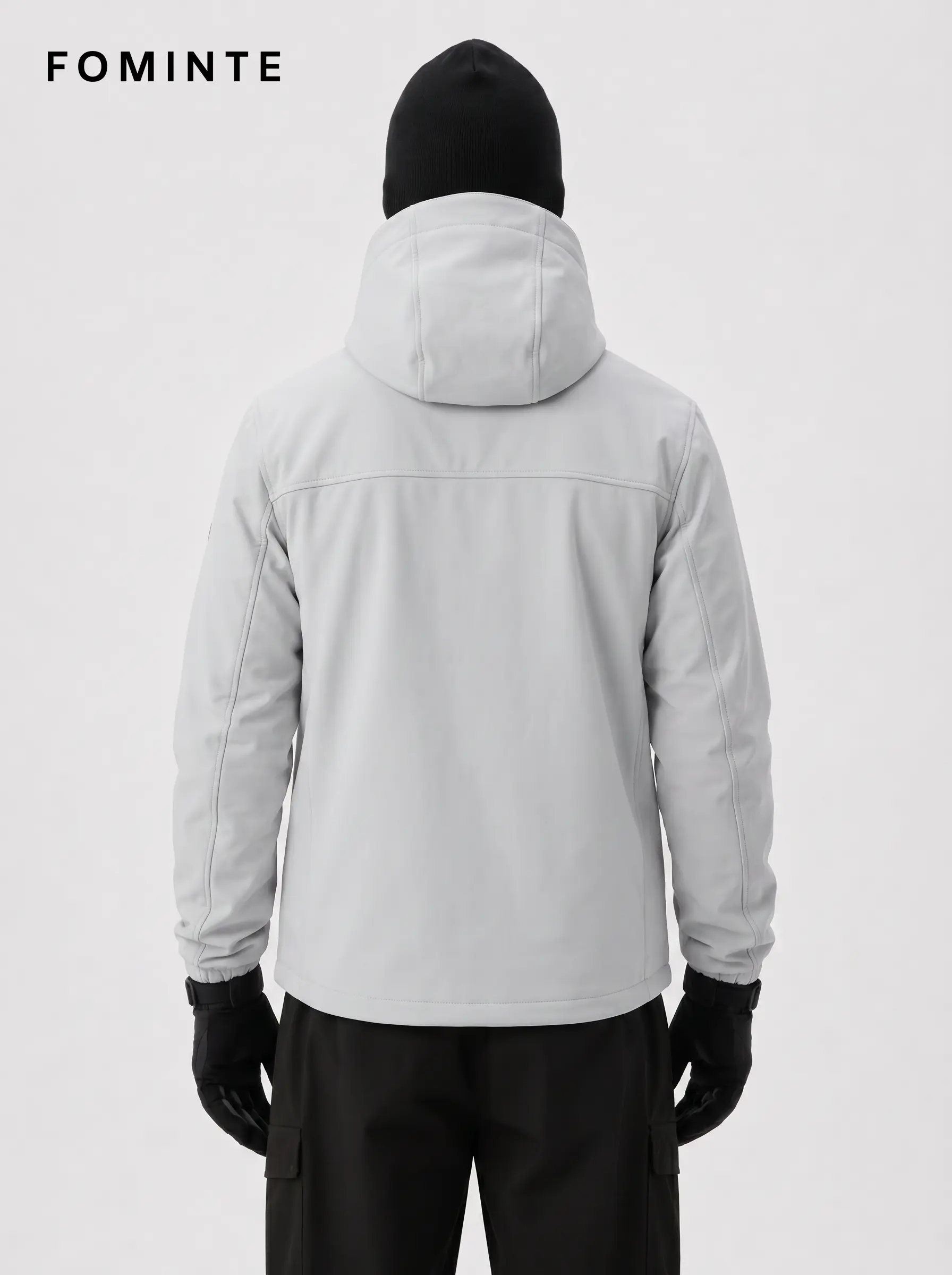 Men's Sage Grey Hooded Softshell Hiking Jacket