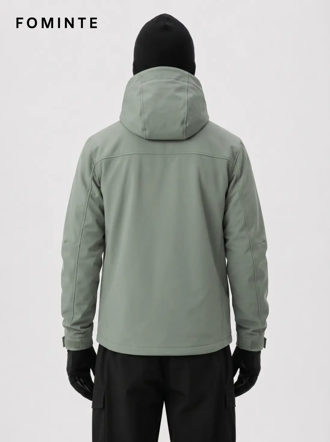 Men's Mist Green Hooded Softshell Hiking Jacket