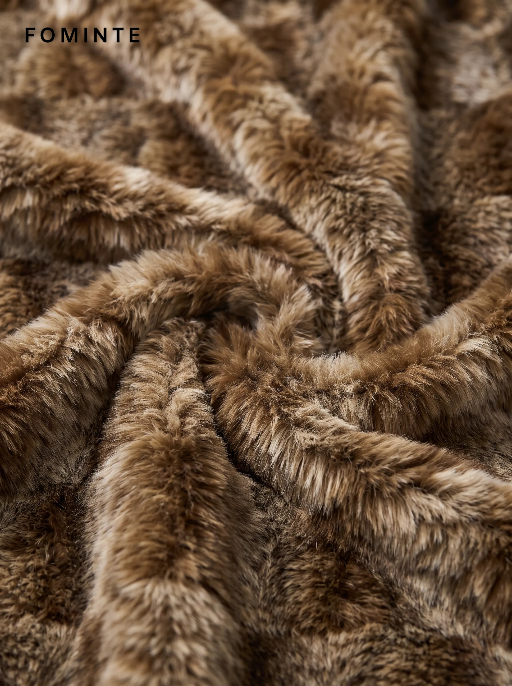 Classic Tawny Amber Leopard Print Faux Fur Coat
