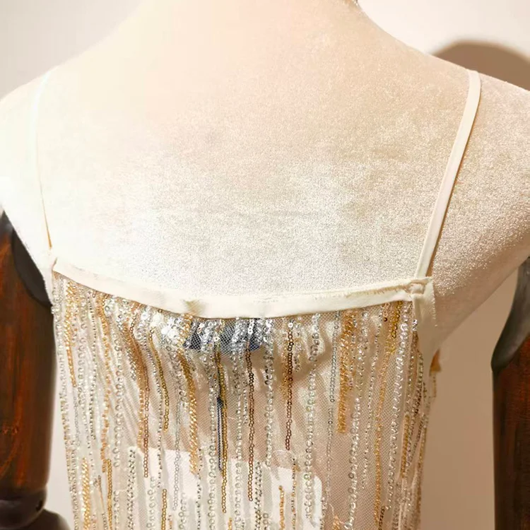 Sequin Fringe Tulle Fabric (130cm) - BT00016