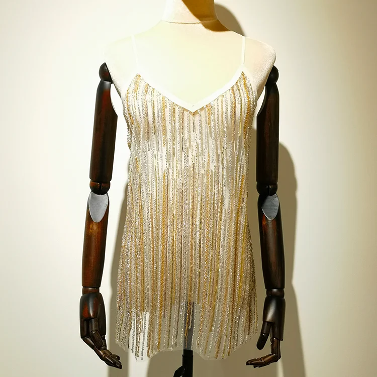 Sequin Fringe Tulle Fabric (130cm) - BT00016