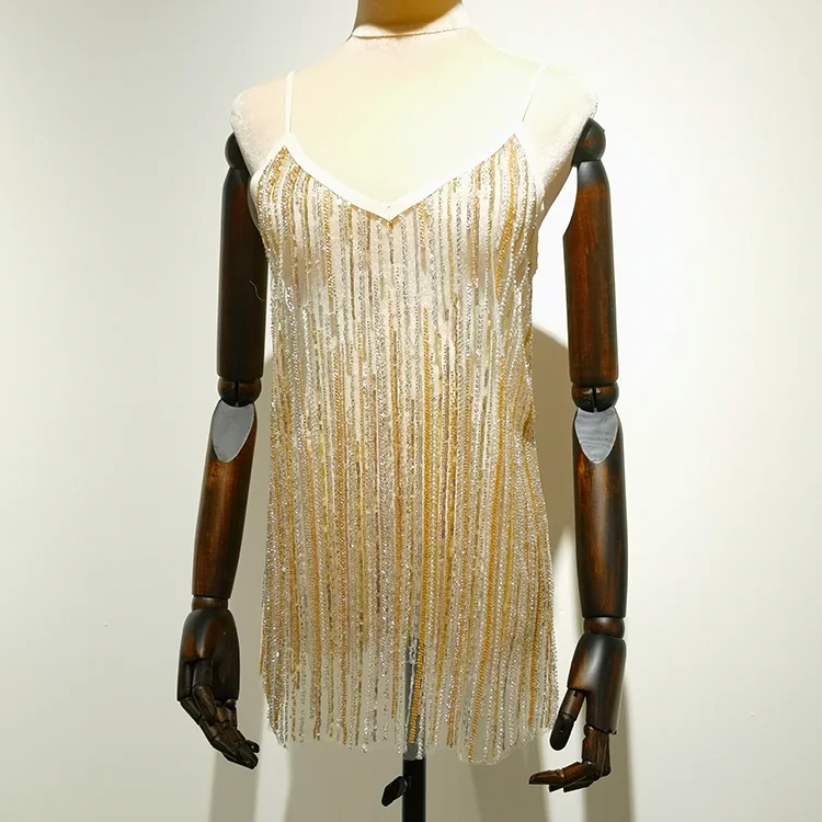 Sequin Fringe Tulle Fabric (130cm) - BT00016