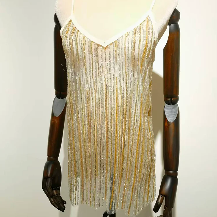 Sequin Fringe Tulle Fabric (130cm) - BT00016