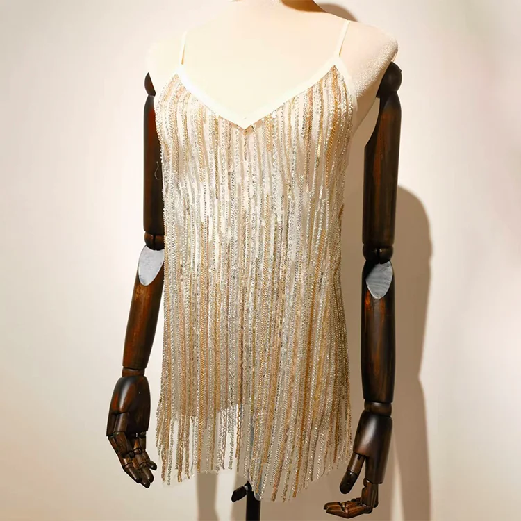 Sequin Fringe Tulle Fabric (130cm) - BT00016