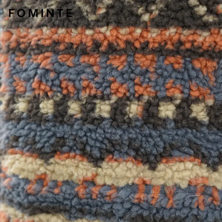 Fair Isle Stripe Full-Zip Sherpa Fleece Jacket