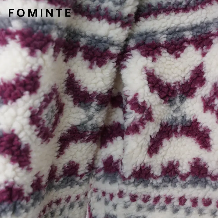 Nordic Aztec Print Cropped Sherpa Fleece Jacket