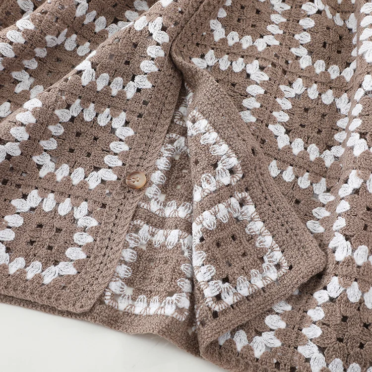 Men's Color Block Crochet Polo - FM0101000020