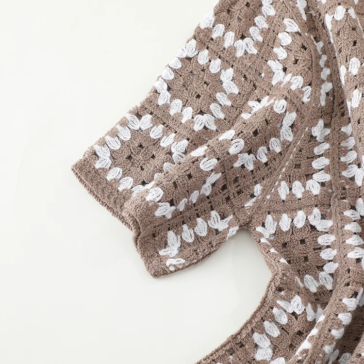 Men's Color Block Crochet Polo - FM0101000020