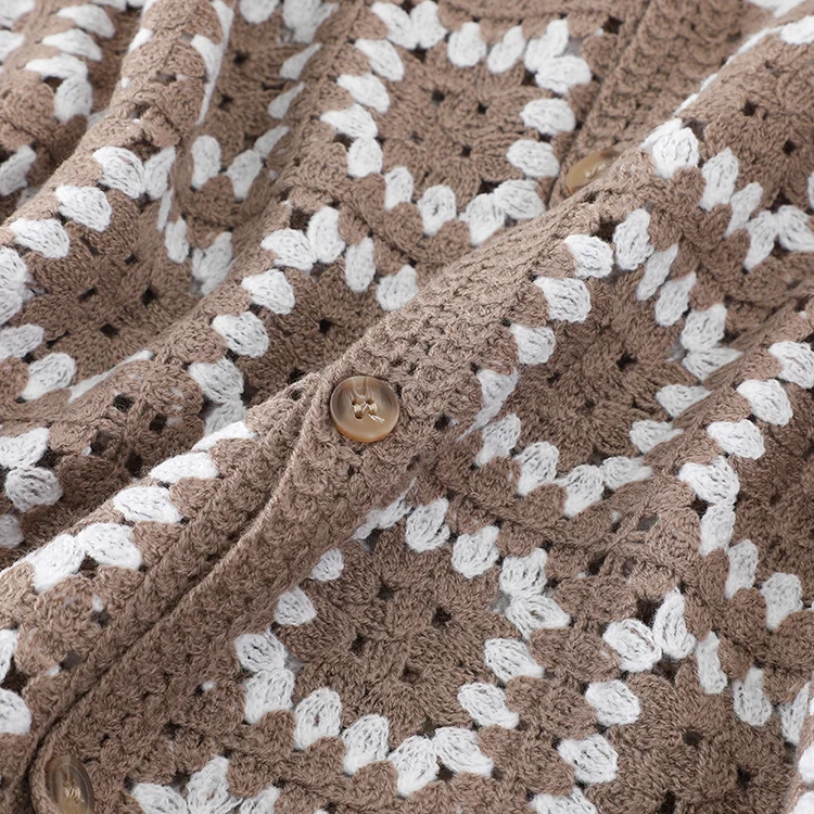 Men's Color Block Crochet Polo - FM0101000020