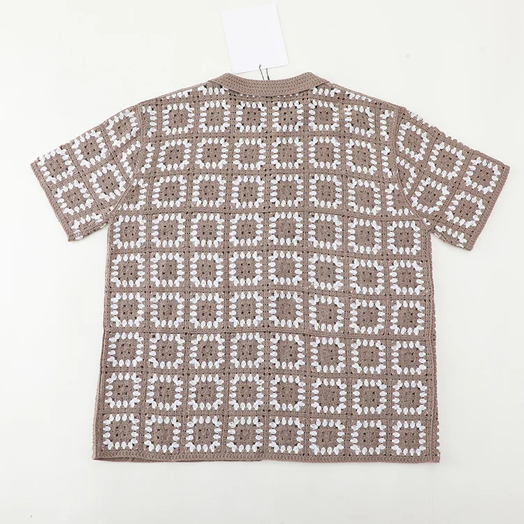 Men's Color Block Crochet Polo - FM0101000020