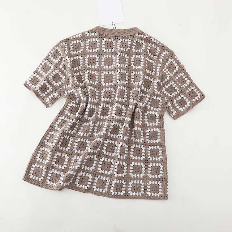 Men's Color Block Crochet Polo - FM0101000020