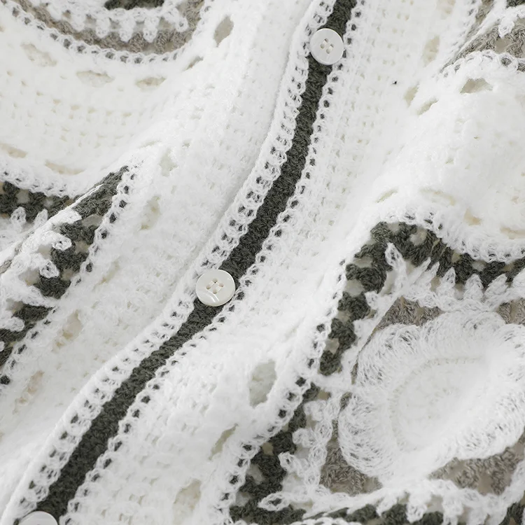 Men's Geometric Crochet Polo - FM0101000024