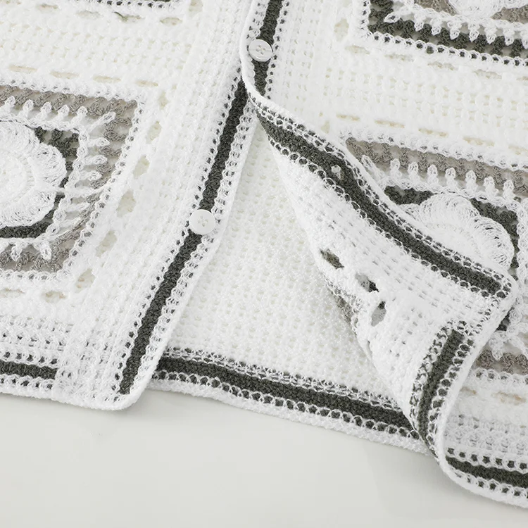 Men's Geometric Crochet Polo - FM0101000024