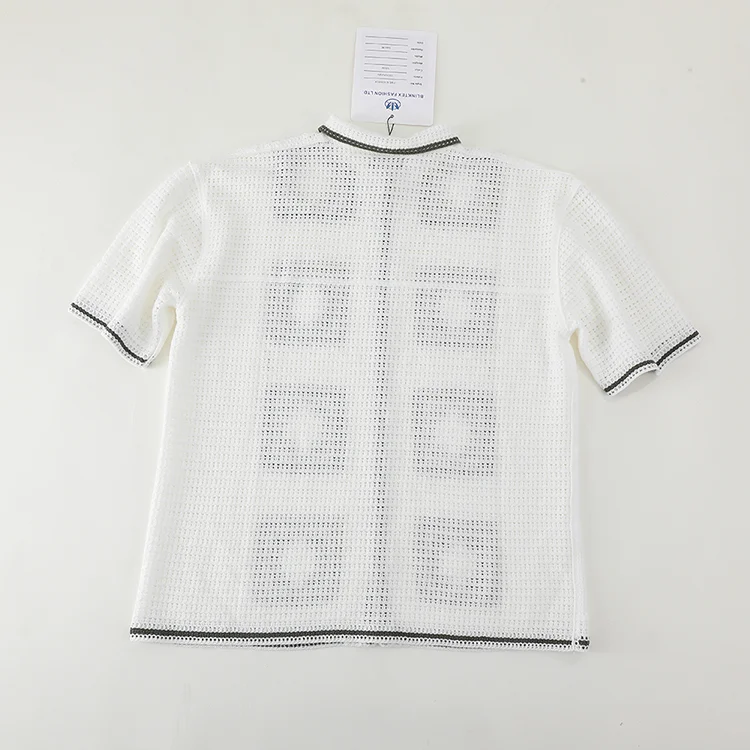 Men's Geometric Crochet Polo - FM0101000024