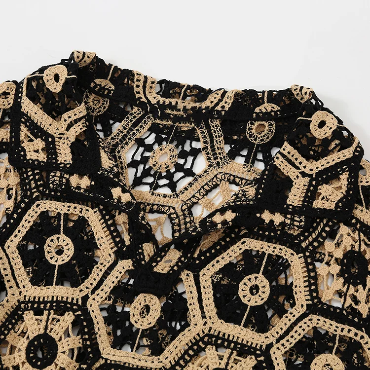 Men's Striped Crochet Polo - FM0101000139