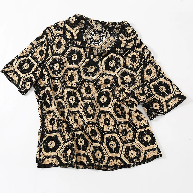 Men's Striped Crochet Polo - FM0101000139