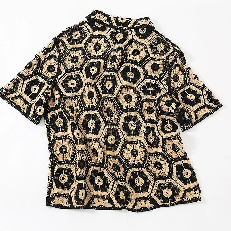 Men's Striped Crochet Polo - FM0101000139