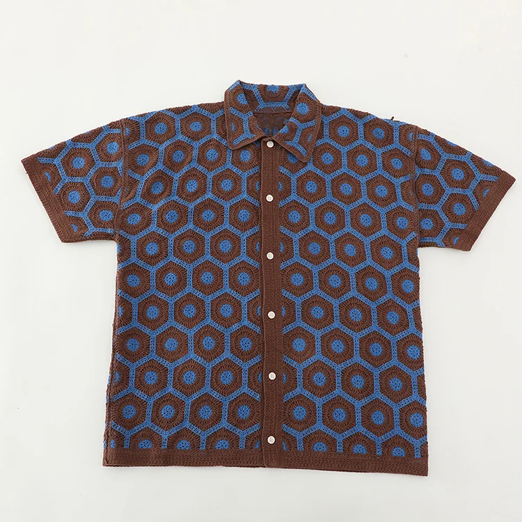 Men's Chevron Crochet Polo - FM0101000140