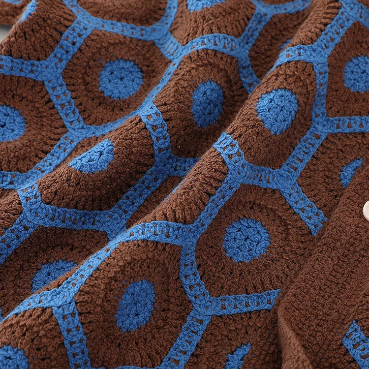 Men's Chevron Crochet Polo - FM0101000140