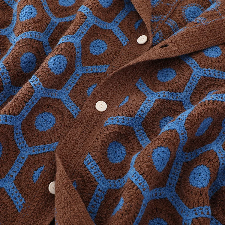 Men's Chevron Crochet Polo - FM0101000140