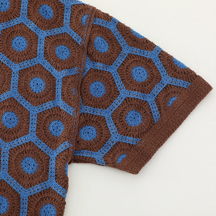 Men's Chevron Crochet Polo - FM0101000140