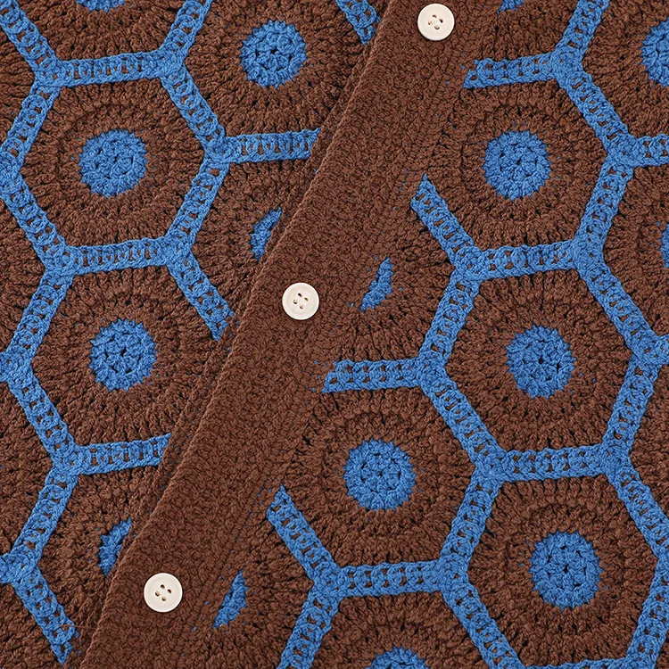 Men's Chevron Crochet Polo - FM0101000140