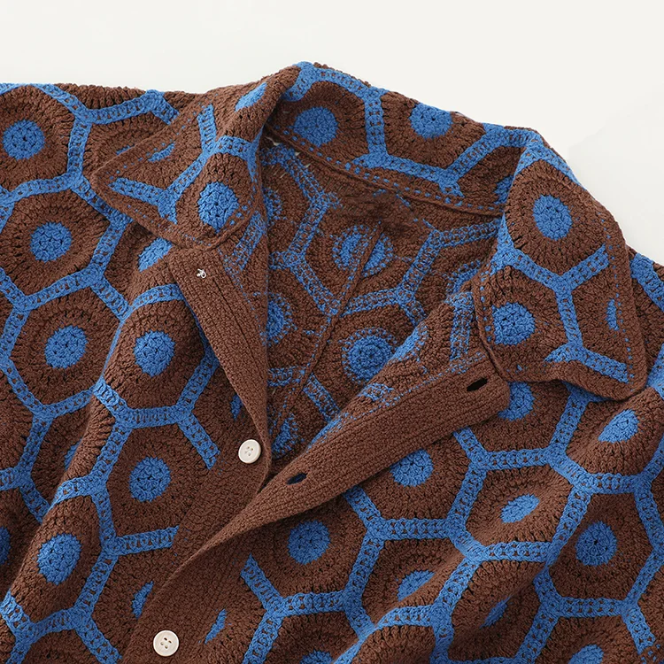 Men's Chevron Crochet Polo - FM0101000140