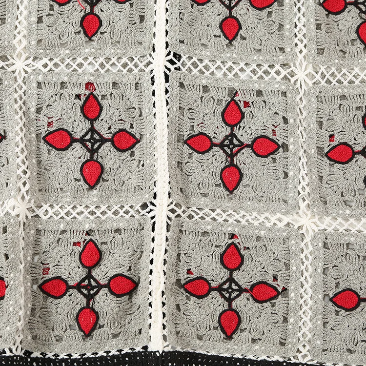 Men's Checkerboard Crochet Polo - FM0101000142