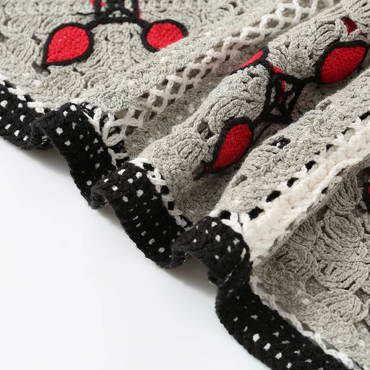 Men's Checkerboard Crochet Polo - FM0101000142