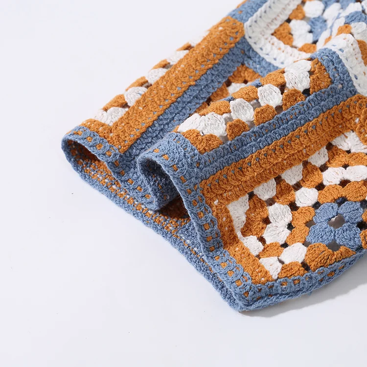 Men's Diamond Pattern Crochet Polo - FM0101000143