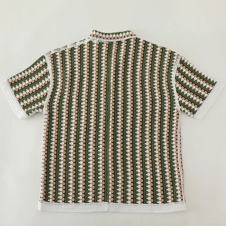 Men's Diamond Pattern Crochet Polo - FM0101000144