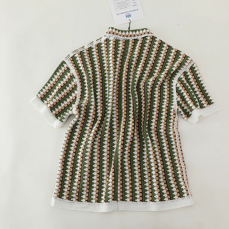 Men's Diamond Pattern Crochet Polo - FM0101000144