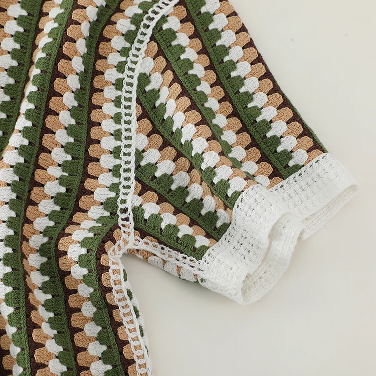 Men's Diamond Pattern Crochet Polo - FM0101000144