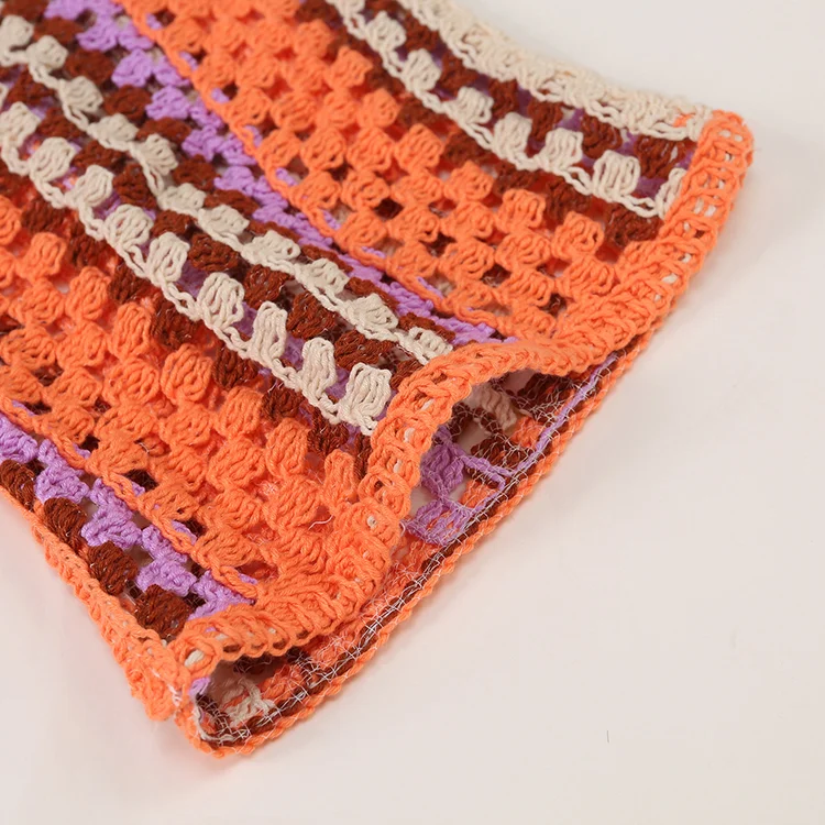 70s Retro Striped Crochet Tunic - FM0102000011