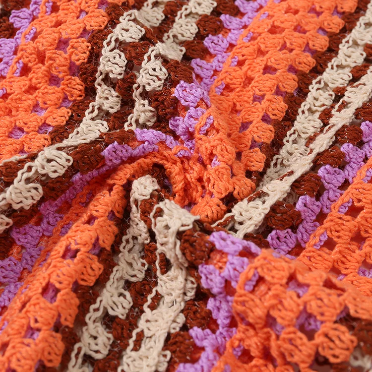 70s Retro Striped Crochet Tunic - FM0102000011