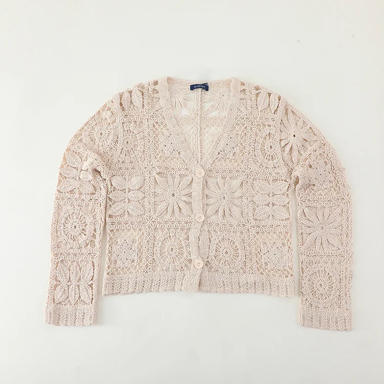 Floral Patchwork Crochet Cardigan - FM0102000012