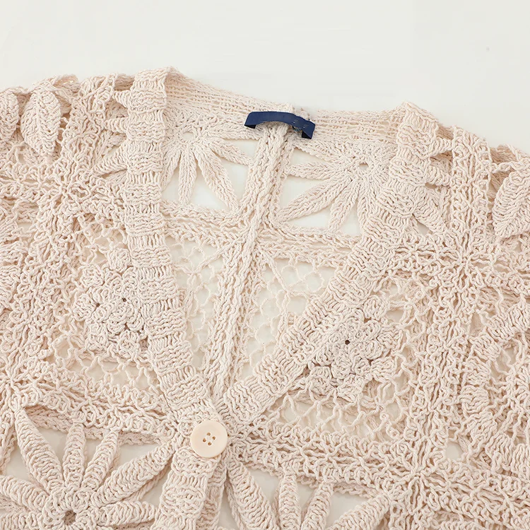 Floral Patchwork Crochet Cardigan - FM0102000012