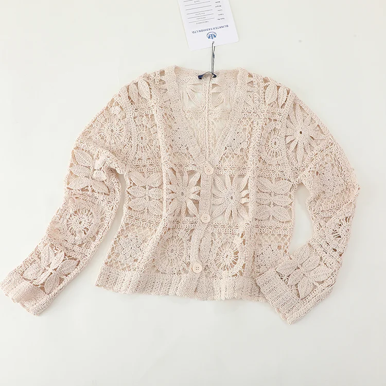 Floral Patchwork Crochet Cardigan - FM0102000012