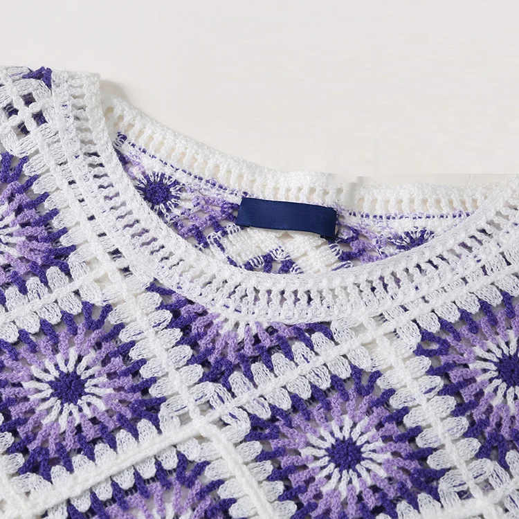 Granny Square Patchwork Crochet Sweater - FM0102000018