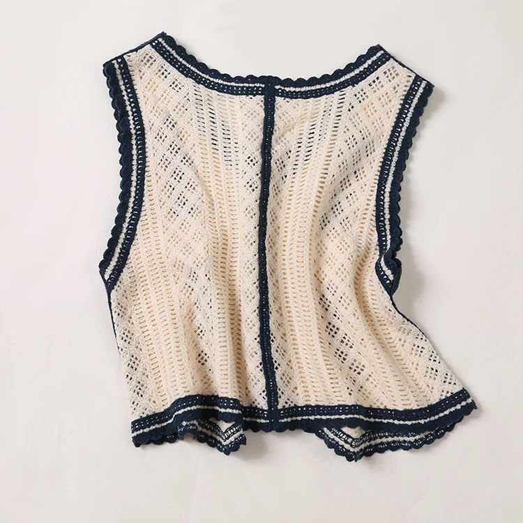 Floral Embroidered Crochet Vest - FM0102000022