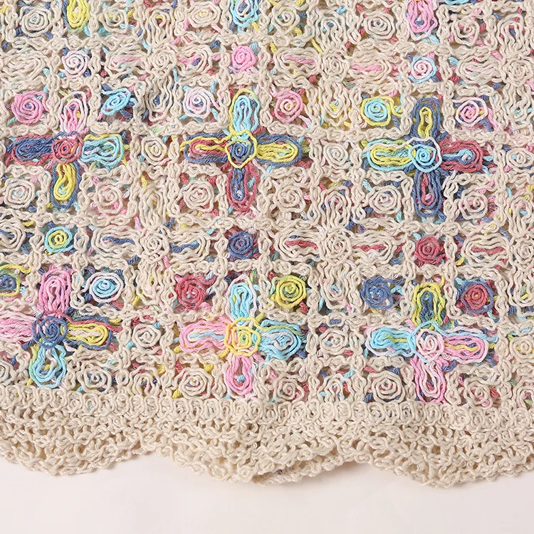 Multi-Color Floral Crochet Vest - FM0102000028