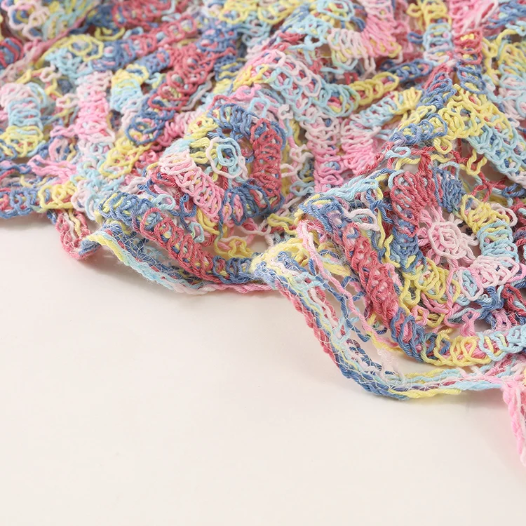Variegated Pastel Crochet Hexagon Cardigan - FM0102000029