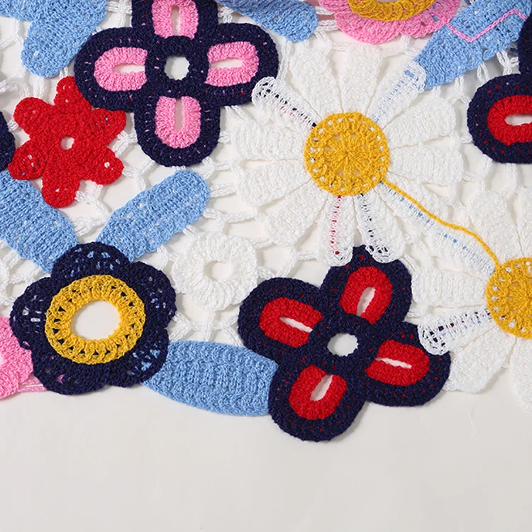 Multi-Color Floral Crochet Cardigan - FM0102000038