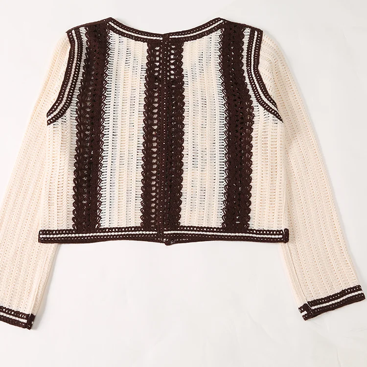 Floral Embroidered Crochet Cardigan - FM0102000041