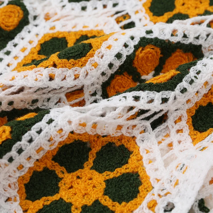 Geometric Patchwork Crochet Shirt - FM0102000042